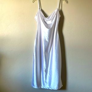 White midi slip dress